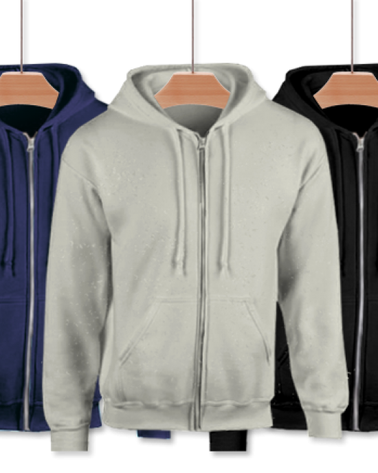 YKK Zipper Hooded Sweatshirts (Single Sizes) - 24 Piece Pre-Pack | $9.50 pc.