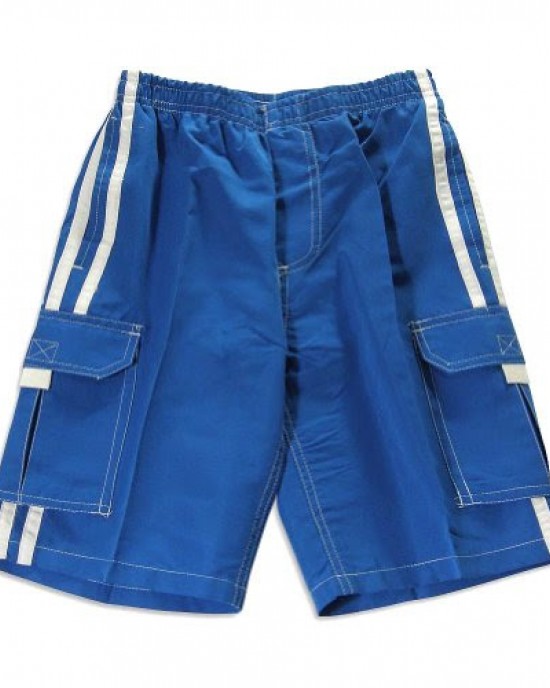 Boys Micro Fiber Swim Shorts: Two Stripes - 48 Pieces | $5.00 per pc.