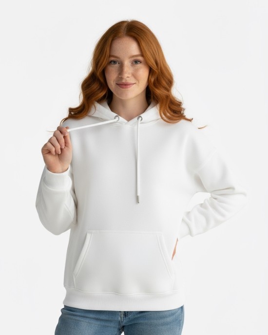 Adult White hooded pullover Sweatshirt - 24 Piece Pre-Pack | $8.00 per piece